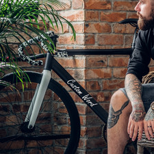 2x Personalised Vinyl Bike Name Sticker, Custom Cycling Frame Label, Bike Decals