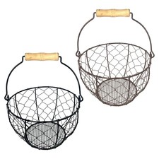Farmhouse Wire Egg Basket for