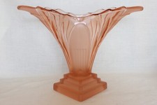 Large Art Deco Pink Glass