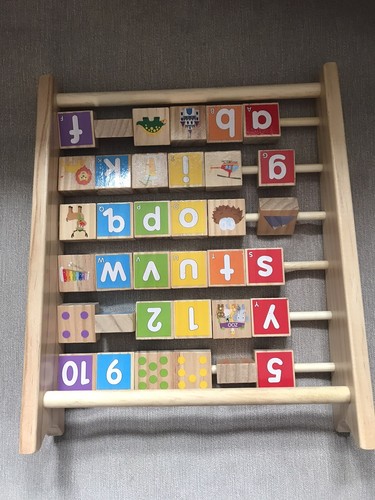 Wooden abacus alphabet blocks - wooden,