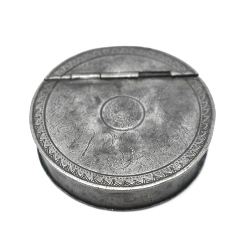 Antique georgian pewter snuff - antique,