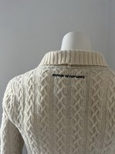 MOODS OF NORWAY 100% Icelandic Wool Men's Chunky Knit Button cream Cardigan S