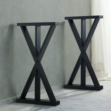 Set of 2 Industrial Metal Triangle Shape Table Legs Desk Bench Heavy Duty Frame