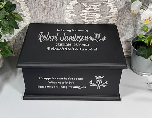 Personalised ashes casket - personalised,