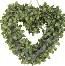 New Faux Lavender Flower Heart shaped hanging wreath