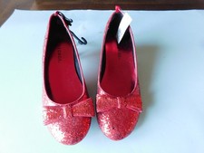 PAIR OF RED GLITTER SHOES SIZE