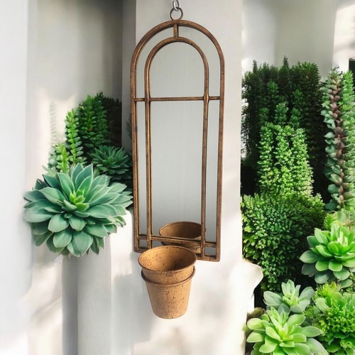 Arched garden wall mirror - arched,