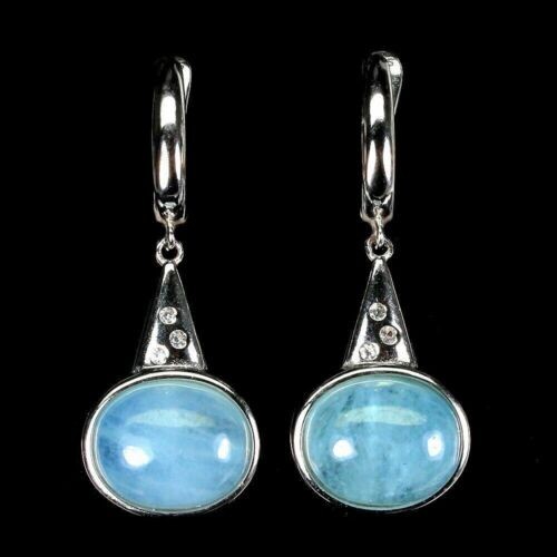 Silver earrings aquamarine - silver,