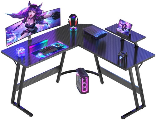 Shaped gaming desk corner - l,