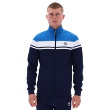 Sergio Tacchini Mens Damarindo Retro 80s Classics Contrast Stripe Zip Track Top