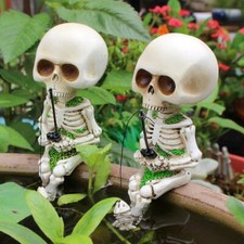 Skeleton Fishing Statue Garden