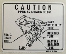 HONDA CB125 CB125TDC SUPERDREAM  BATTERY BREATHER CAUTION WARNING DECAL