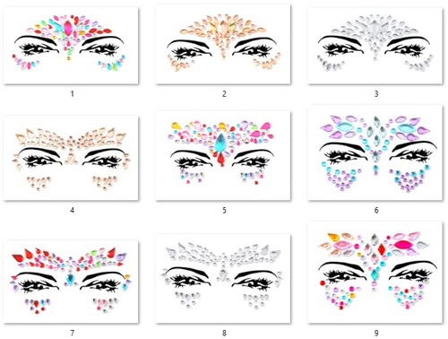 Pcs face gems - 9,