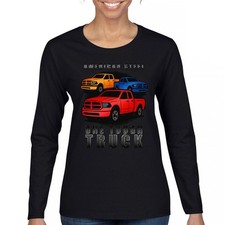 American Steel Tough Truck Women's Long Sleeve T-shirt Offroad Pickup 4x4 USA