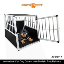 Car Dog Cage Aluminium Cozy Pet Puppy Travel Crate Pet Carrier Transport ACDC17