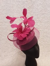 Fascinator Bright Raspberry Pink. Headband Style.Special Occasion Wedding Races