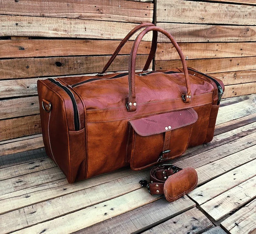Genuine leather duffle - leather,