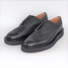 GEORGE COX Creepers UK 11 AMERICAN BROGUE black leather grain shoes Skipton NEW!