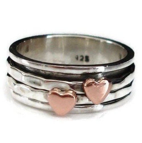 Heart silver spinner - silver, ring
