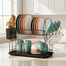 2 Tier Dish Drainer Rack with