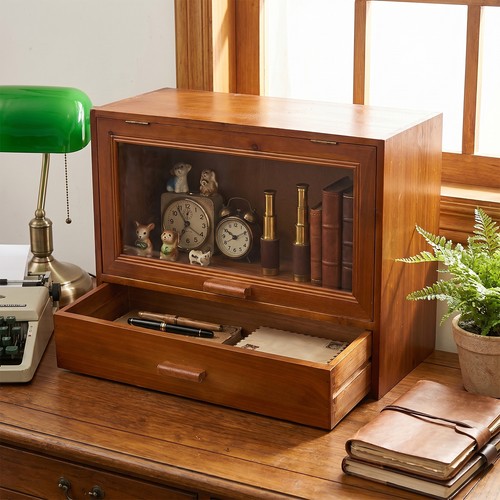 Rustic pine wood desk - wood,