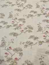LAURA ASHLEY NARA SOFT TRUFFLE Linen Blend Fabric with an Oriental Tree design
