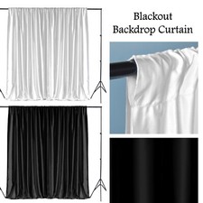 Premium Polyester Backdrop Curtains Party Stage Decor White Black Backgrounds
