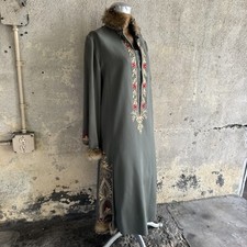 Antique 1920s Olive Green Wool