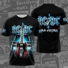 AC DC Rock Band Tour Music Festival Cosplay Mens T-shirt Tshirt Highway To Hell