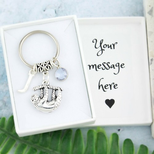 Sloth keyring personalised - sloth, keyring,