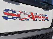 SCANIA  Cab Front Badge sticker R &S  cabs . New Gen 2017-25 truck. Union Flag