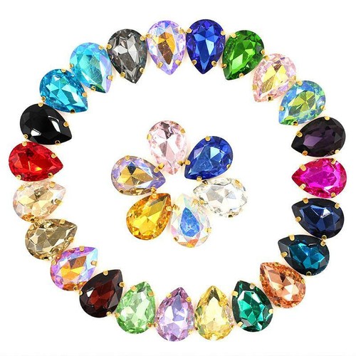 10pcs mixed glass - glass, teardrop