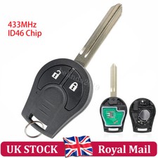 for 2010 2011 2012 2013 2014 Nissan Juke F15 2 Button 433MHz Remote Car Key Fob