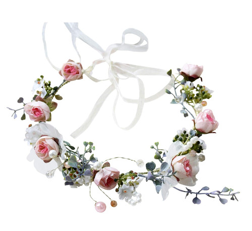 Rose flower crown boho - rose,