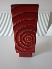 Steuler Cari Zalloni West German Fat Lava Vase Red & Gold