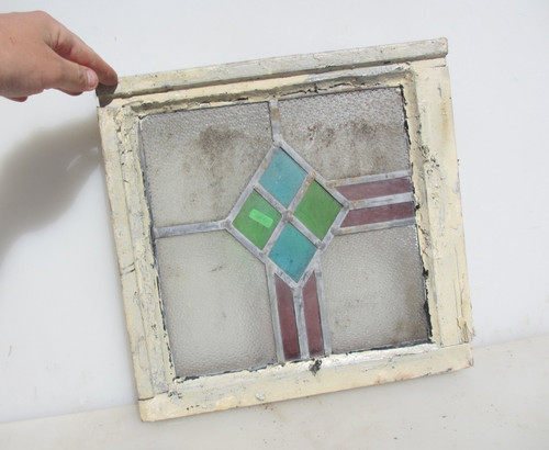 Antique stained glass window - stained,