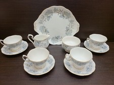 Royal Albert Silver Maple Tea set trio cake plate saucers
