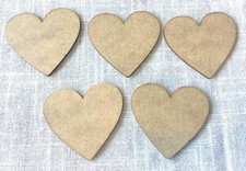 Wooden Hearts Craft Shapes Embellishments Blank Laser Cut Decorations MDF 3-10cm