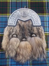 Kilt Sporrans Scottish Full Dress Celtic Knot Thistle Crest Cantle/Kilt Sporrans