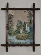 Antique Framed And Glazed Gouache Impressionist Painting.