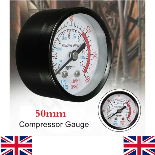 50mm thread 0 180psi - 1/4, 0-180psi