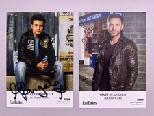EastEnders Dean Wicks Matt di Angelo Signed Cast Cards x2 Undedicated
