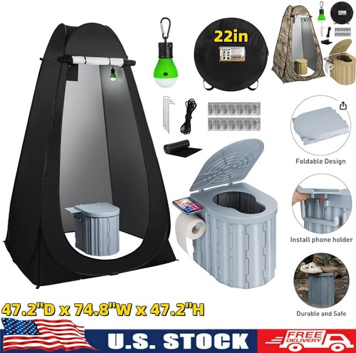 Portable camping toilet with - camping,