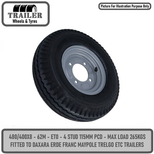 Trailer wheel rim and tyre - trailer,