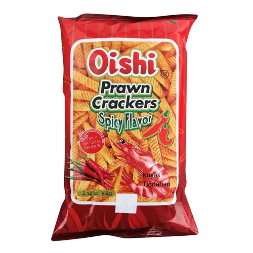 Oishi prawn crackers spicy 60g - crackers,