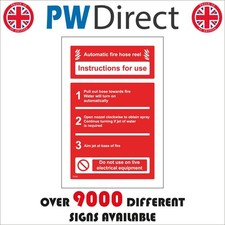 FI101 AUTOMATIC FIRE HOSE REEL SIGN ALARM SCHOOL PUBLIC BUILDING EVACUATE