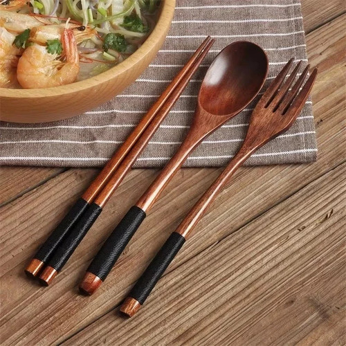 Japanese wooden cutlery set - japanese,