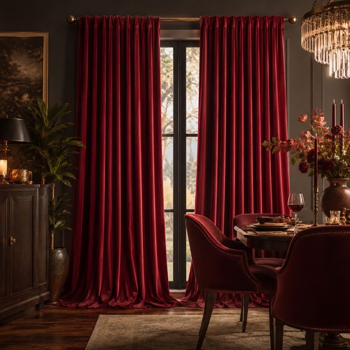 Luxury velvet curtains pair - luxury,