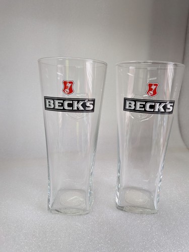 Becks pint glasses - becks, x2