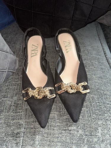 Zara black slingback kitten - zara,